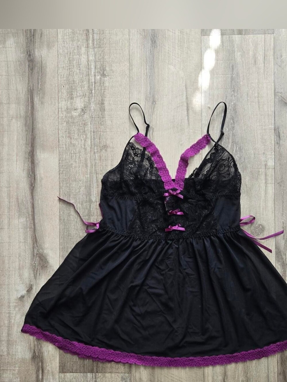 Adore Me Purple & Black Lingere Dress